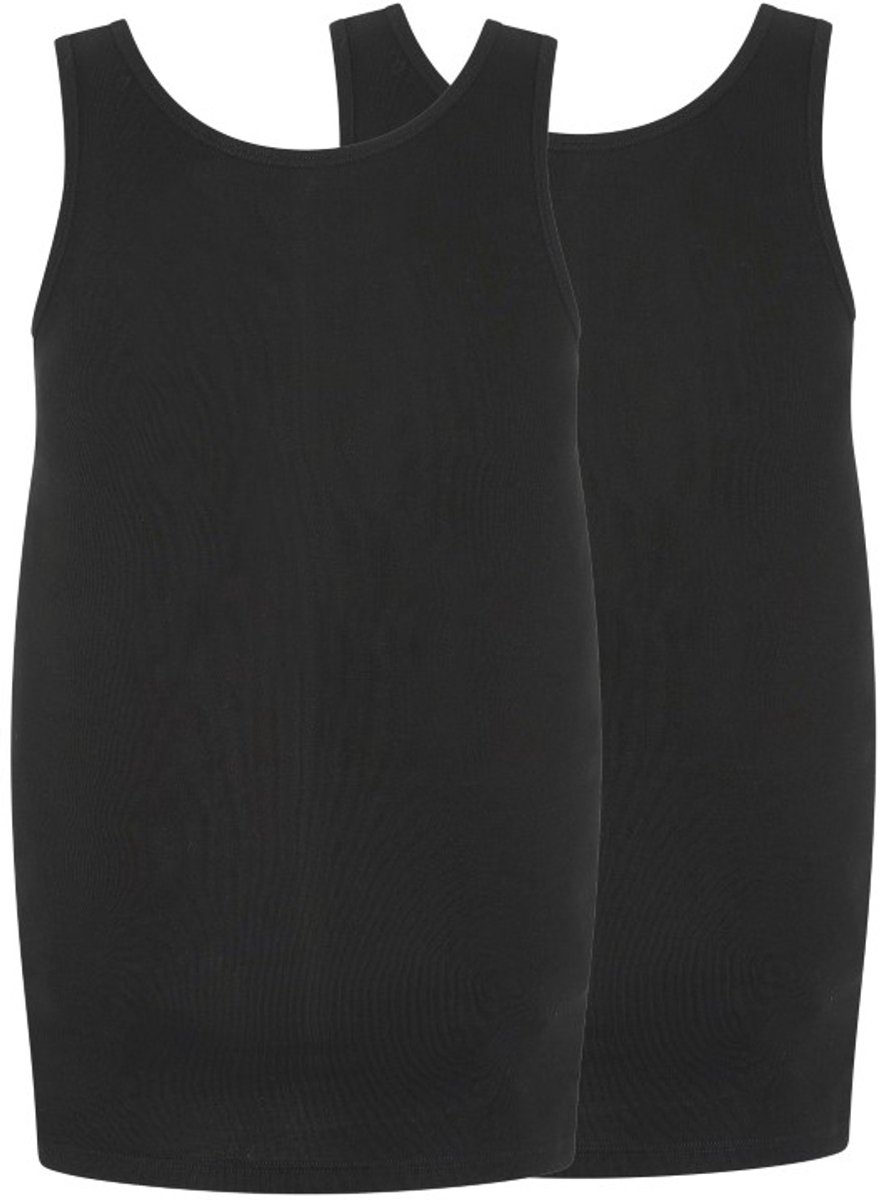 Alca Fashion - Heren Singlet Ronde Hals - Zwart 6XL - Grote Maten - 100% Katoen - 2-Pack