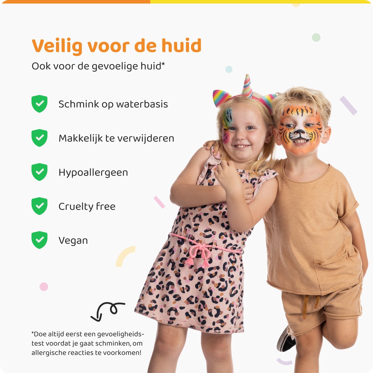 Paint-A-Boo Splitcake Schminkset Kinderen - Waterbasis - 26 kleuren - Voor 30 gezichten – Met 30 Voorbeelden — afbeelding 7