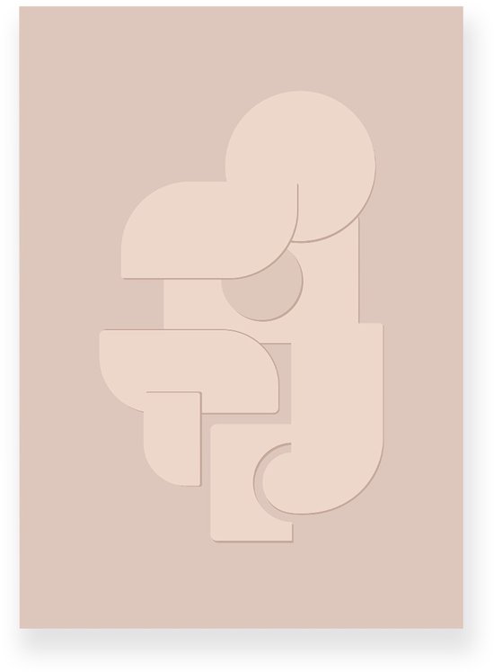 Poster Abstracte Vormen beige, 50x70 cm