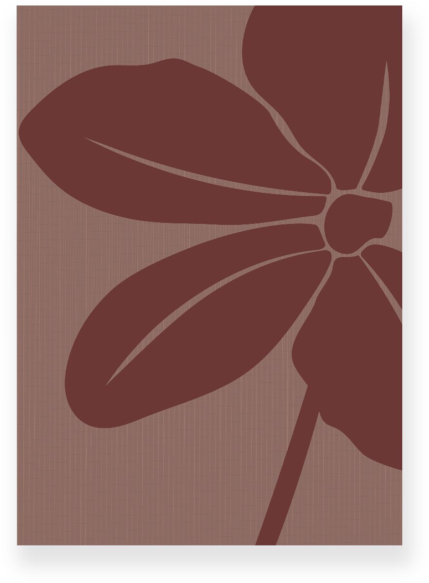 Yisual Poster 30x40 cm - Bloem - Bladeren - Bruin - Minimalistisch - Botanisch - Muurdecoratie - Wanddecoratie