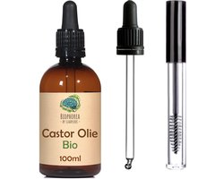 Slaaploos Castor olie - 100ml - 100% Puur Biologisch Koudgeperst - Wonderolie voor Huid, Haar en Wimpers - Biophorea Castorolie - Basisolie voor etherische oliën - Ricinusolie