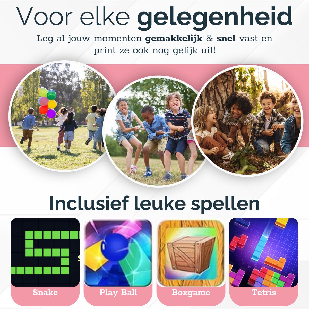 Digitale Instant Kindercamera Montessori speelgoed 10-in-1 Interactieve Speelgoed Camera - Educatief speelgoed met Smartgames - Kinderspeelgoed 4 Jaar tot 10 Jaar. Fototoestel voor Kinderen – Roze thumbnail 4