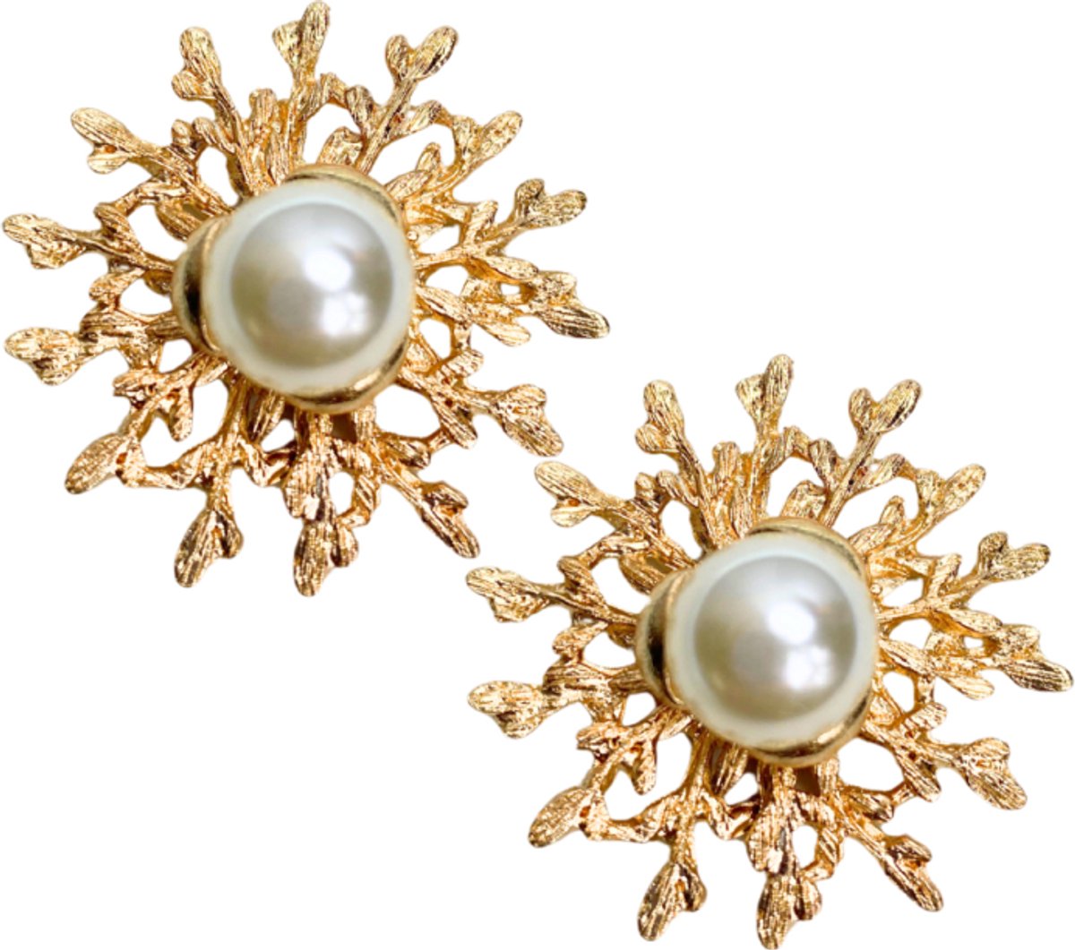 Schoenclips -goudkleurig- synthetische parel - Charme Bijoux