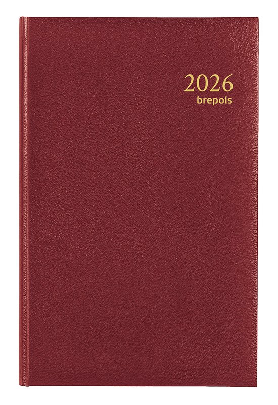 Brepols bureau agenda 2026 - SATURNUS LUXE [0.216] - LIMA - Bureau agenda - 1 dag op 1 pagina - Dagoverzicht - Bordeaux - 13.3 x 20.8 cm