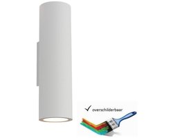 Artdelight - Wandlamp Brest glad H 25 cm gips wit