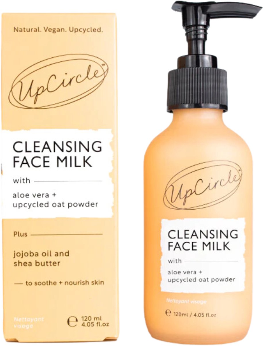 UpCircle - Gezicht Reinigingsmelk - Haver + Aloe Vera - Dermatologisch Goedgekeurd - Voor Alle Huidtypes - Ook voor Baby’s en Kinderen - 120 ml