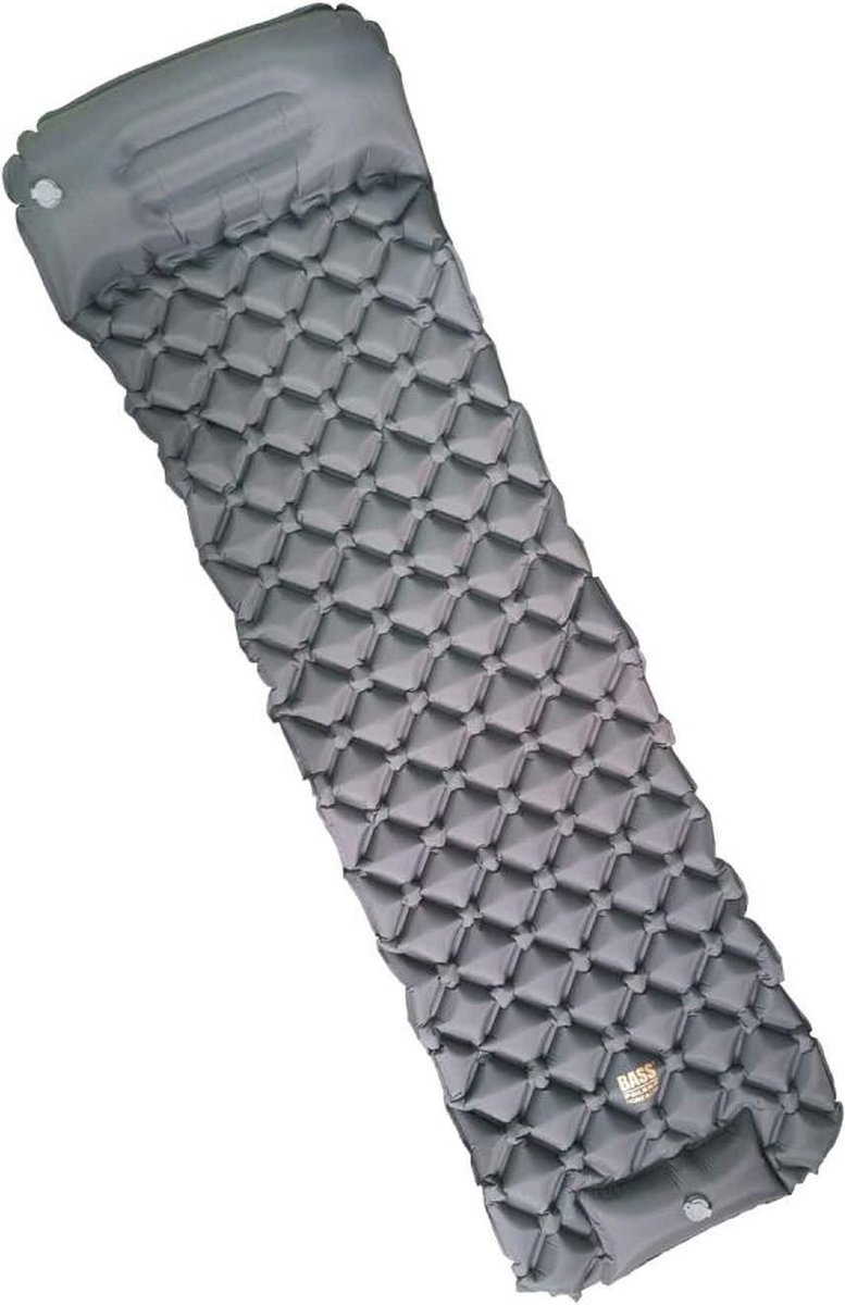 Reismatras 190 x 58 cm, opblaasbaar, grijs