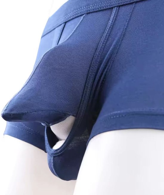 Boxer respirant anti-transpiration - Sous-vêtement homme - Ouverture entre pénis et scrotum - Hygiénique - Zwart