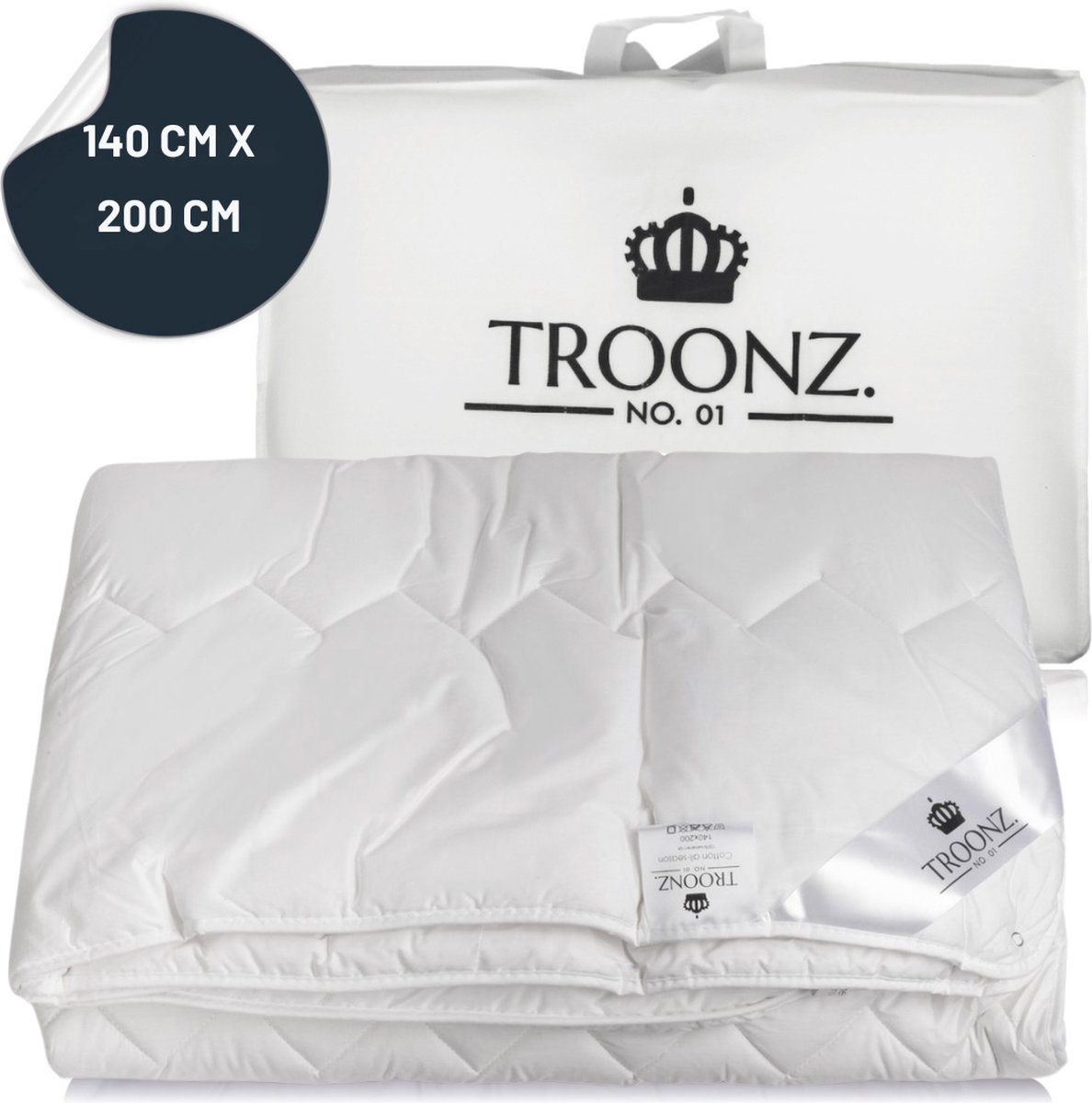 Troonz® Livorno 4 Seizoenen Dekbed 140x200 cm - 100% Natuurlijk Katoen - 4 Seizoenen Dekbed - Lichtgewicht - Ademend & Duurzaam -