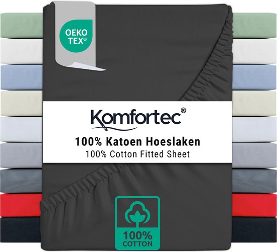 Komfortec Jersey Stretch Hoeslaken - 30cm Matrasdikte- Rondom Elastiek - 100% Katoen