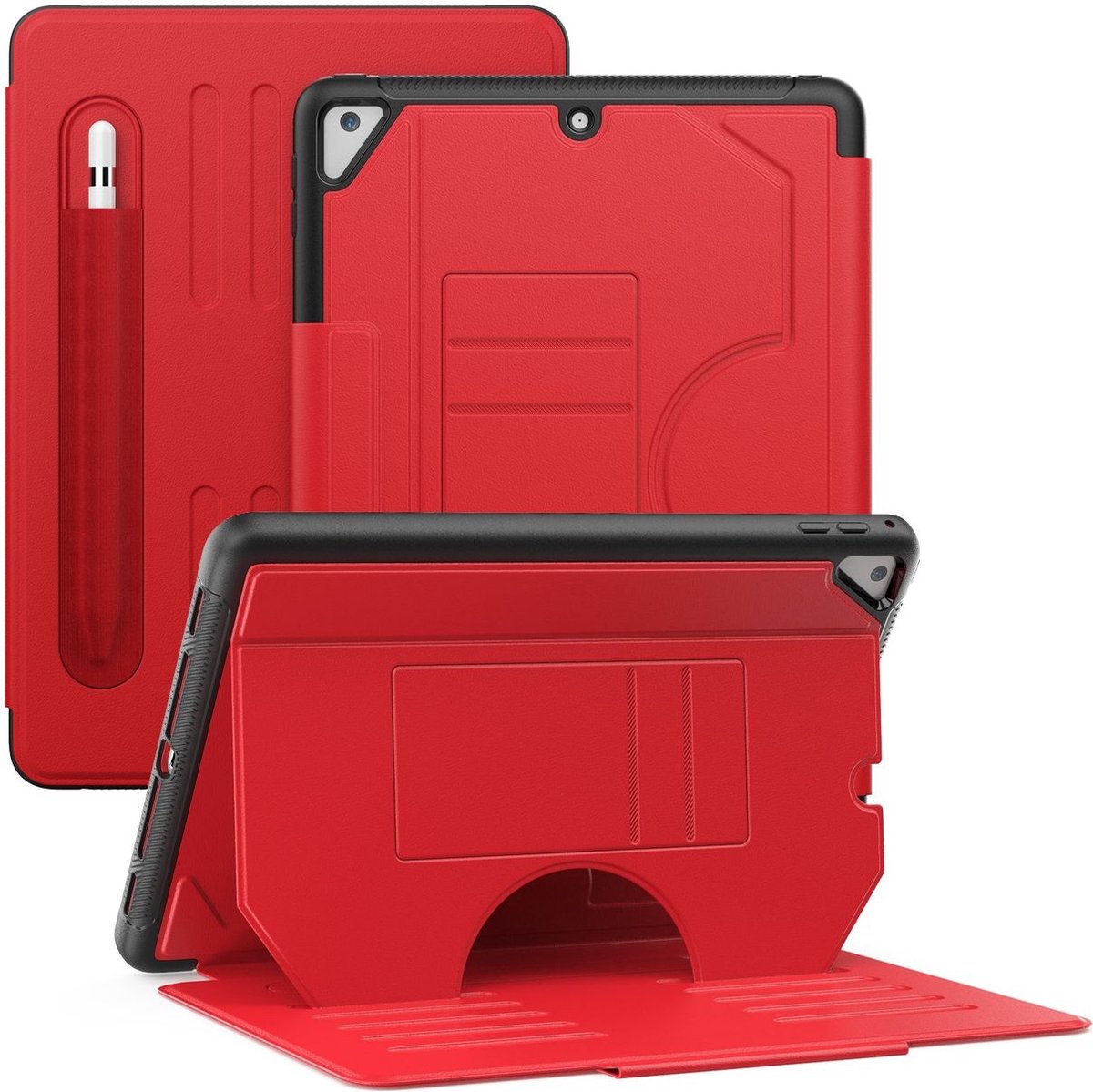 Mobigear Tablethoes geschikt voor Apple iPad Air 2 (2014) Hoes | Mobigear Magnetic Folio Bookcase + Stylus Houder - Rood