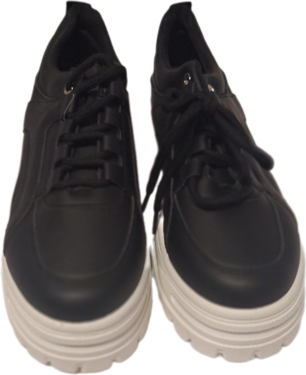 THE BOOTS- SNEAKER-PLATEAUZOOL-LEDERLOOK-BLACK-SIZE 40