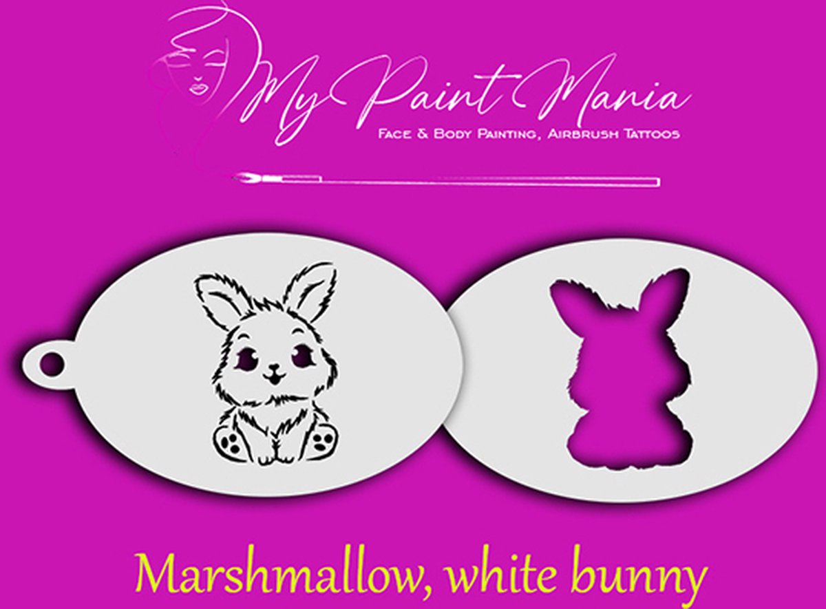 Facepainting Stencil White Bunny