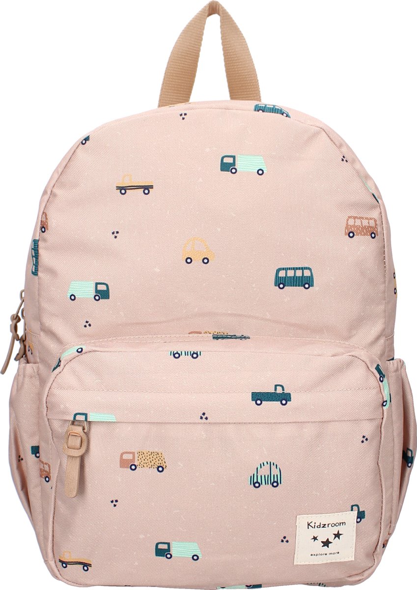 Kidzroom Sweet Cuddles - Kinder rugzak - 11,7 liter - 36 x 27 x 12 cm - Auto's - Beige