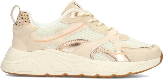 POSH by Poelman KAE Dames Sneakers - Beige Met Combinatie