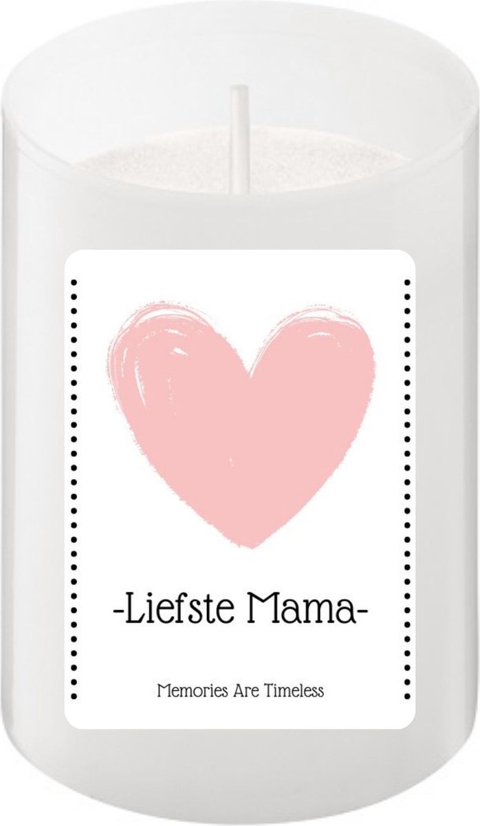 Memories Are Timeless Kaarsje "Liefste Mama" | Roze Hart | Perfect voor Moederdag of Verjaardag | 24 Branduren