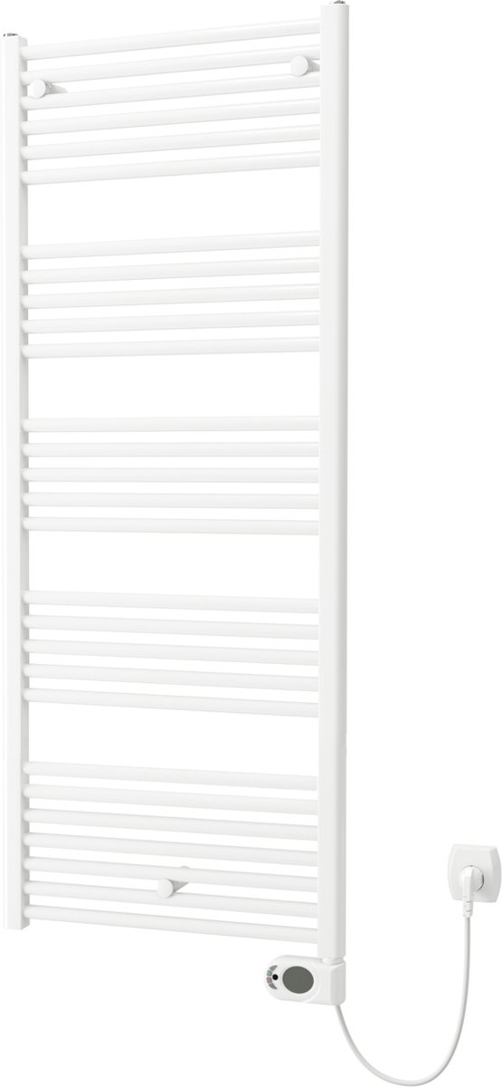 Plieger elba elektrische handdoekradiator - handdoek verwarmer - met klokthermostaat - 146.2 cm x 50 cm - 700 watt - wit