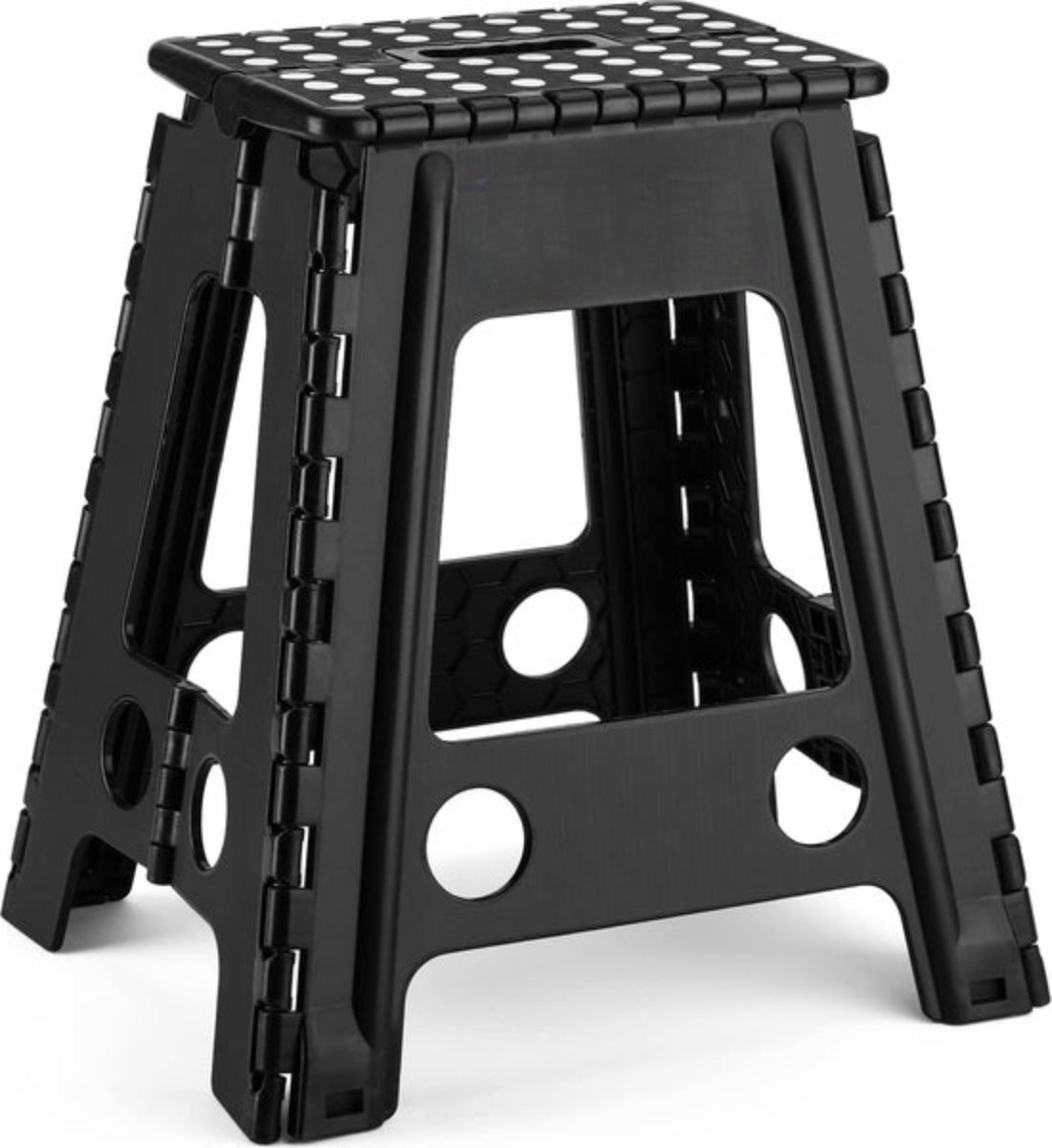 Opvouwbare Opstapkruk - Klapstoel - Badkruk - Voetenbankje - Tot 136 kg - Zwart