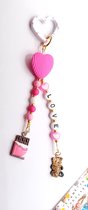Jeannette-Creatief® - Fun - Sleutelhanger Tashanger Chocolade Hartjes LOVE Beer - Hartjes - Resinhangers - Tashanger - Sleutelhanger - Hangers - Sleutelhangers - Tekst - Tashanger met Tekst - Sleutelhanger met Tekst - Bedankt - Voor mijn lieve juf