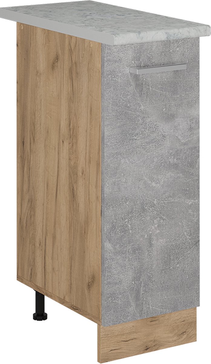 Vicco R-Line Apotheekkast – 30 cm WB Marmer Beton beton/goudkleurig eiken