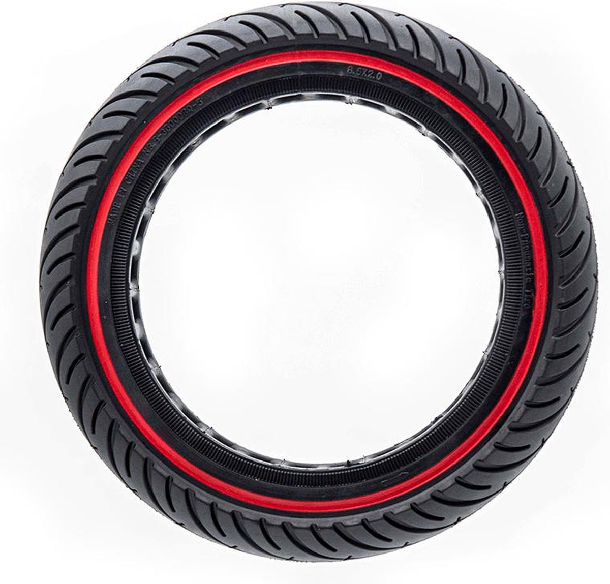 E-wheel - Ultra-Light Massieve Band 8.5x2-6.1/B34 - 50mm Breed - Rode Lijn - Nedong