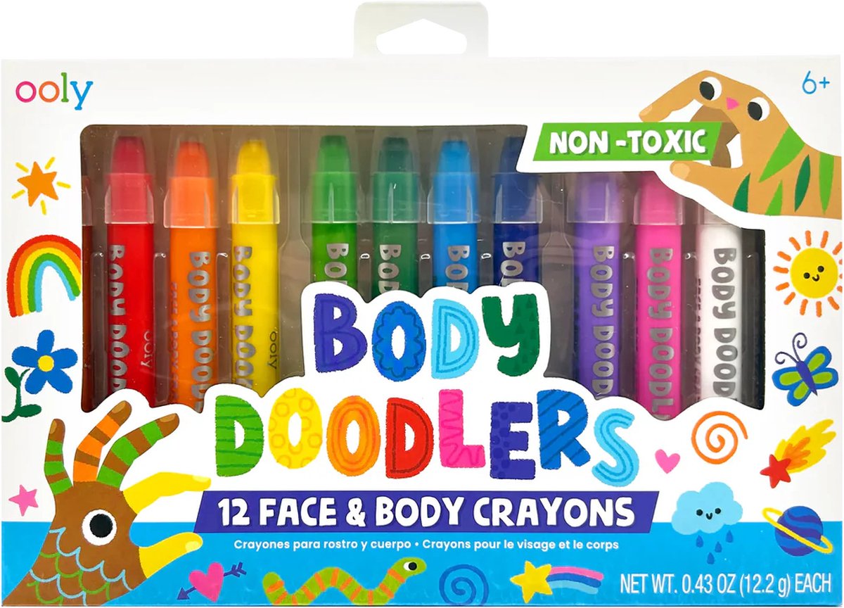 Ooly - Body Doodlers - Gezicht & lichaam krijtjes - Gemakkelijk afwasbaar