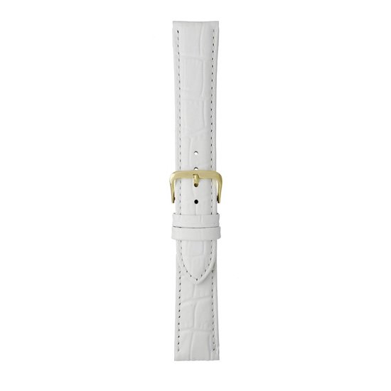 Bracelet de montre-bracelet de montre-20mm-cuir véritable-lbs-blanc-rempli-croco-souple-boucle couleur or-cuir-20 mm