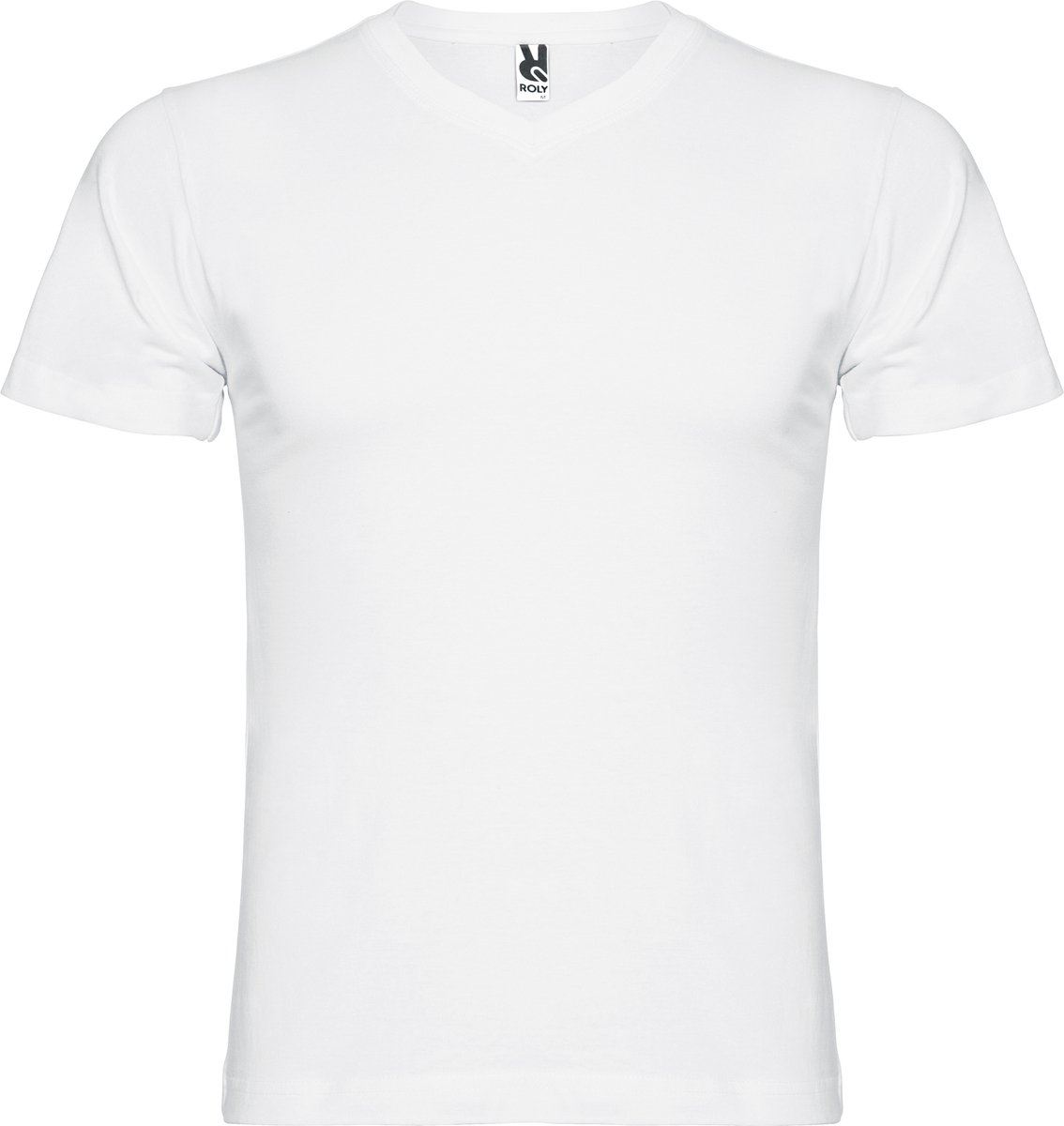 2 Pack T-shirt Samoyedo 155 gram met V-hals merk Roly Wit