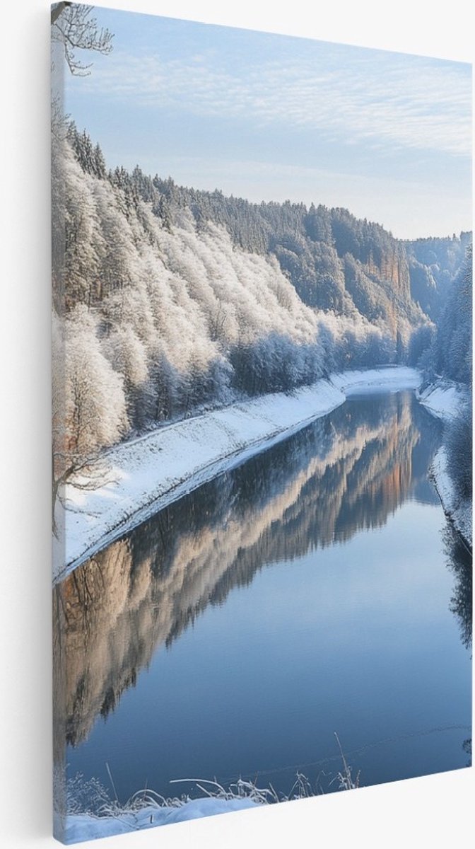 Saammp Canvas Schilderij - Natuur - 2 dolfijnen - landschappen - 30x45 - Foto op canvas - Wanddecoratie - Muurdecoratie Woonkamer - Slaapkamer decoratie - Canvas Print Multicolor