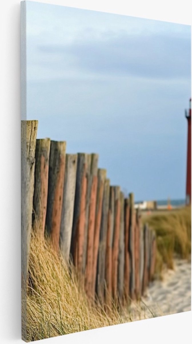 Saammp Canvas Schilderij - Zee met zonsondergang - strand - 100x150 - Foto op canvas - Wanddecoratie - muurdecoratie Woonkamer - Slaapkamer decoratie - Canvas Print Multicolor