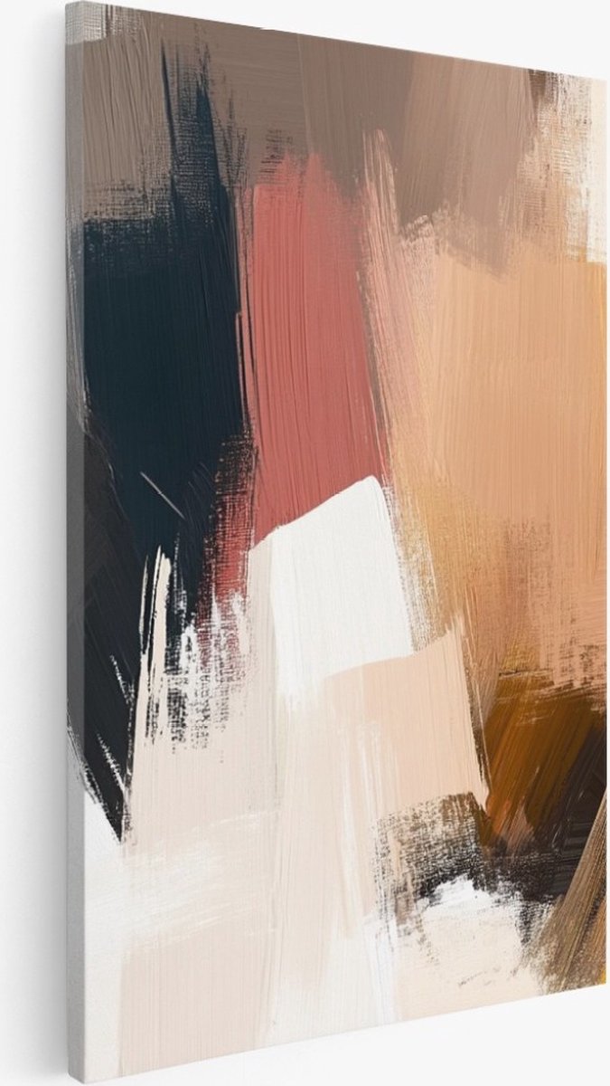 Saammp Canvas Schilderij - Dynamisch Abstract kunstwerk - 75x100 - Foto op canvas - Wanddecoratie - Muurdecoratie Woonkamer - Slaapkamer decoratie - Canvas Print Multicolor
