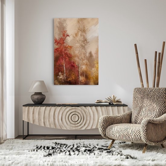 Tableau sur toile Saammp - Forêt abstraite - Paysage - Nature - 80x120 - Photo sur toile - Décoration murale - Décoration murale murale Salon - Décoration chambre - Impression sur toile