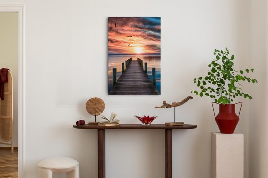 Tableau sur toile Saammp - Échafaudage avec oiseaux - Paysage - Nature - 80x120 - Photo sur toile - Décoration murale - Décoration murale Salon - Décoration chambre - Impression sur toile