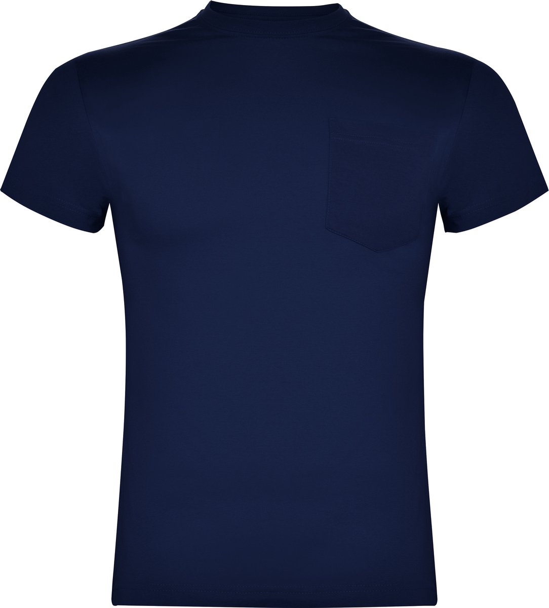 2 Pack Donker T-shirt ‘Teckel’ met borstzak merk Roly Blauw