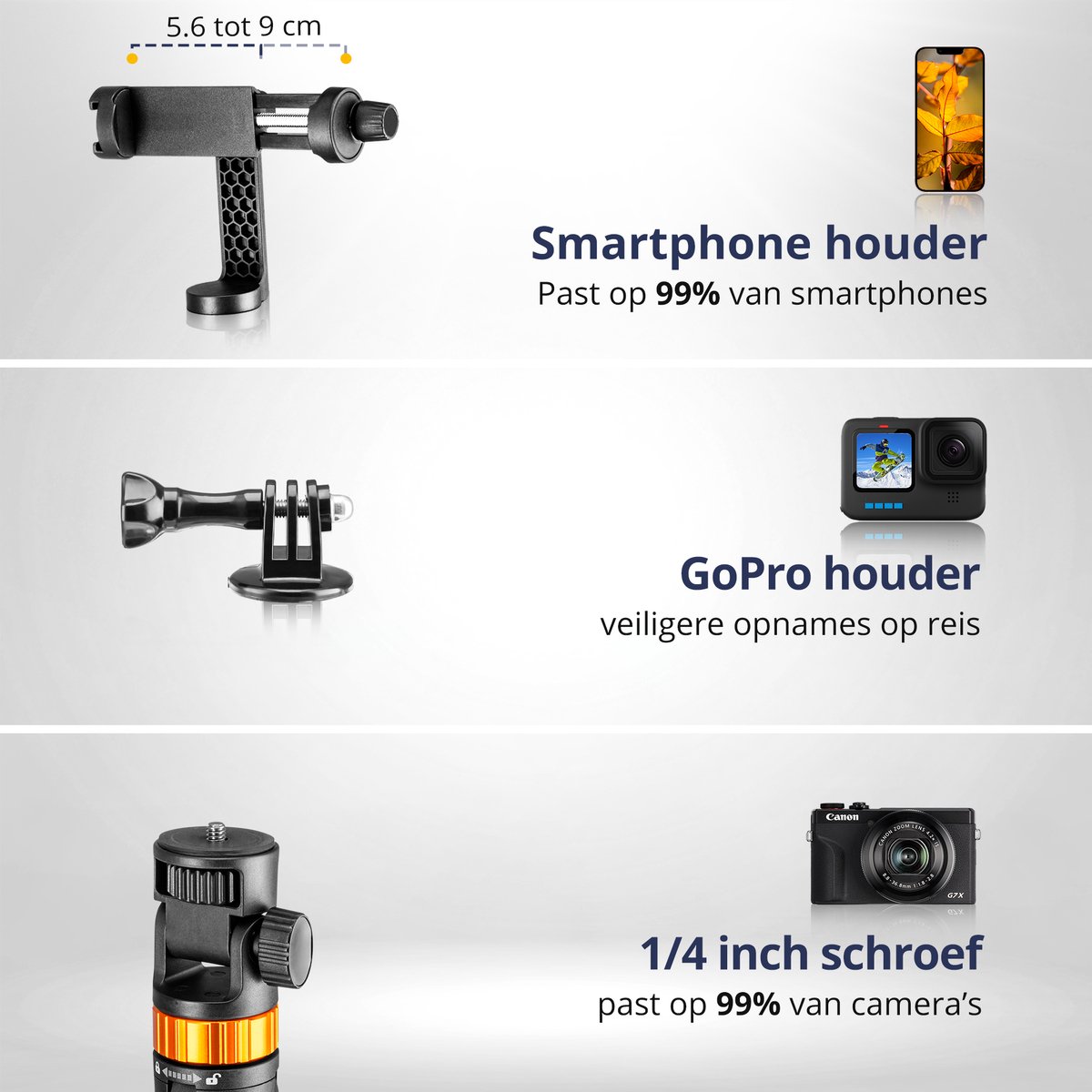 Studio ME - 180cm Telefoonstatief & Selfiestick thumbnail 4