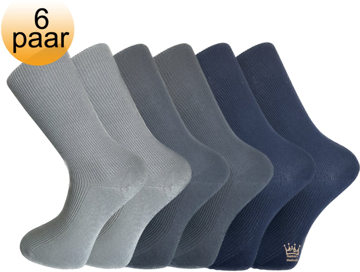Chaussettes Diabétiques Femmes Douces Sans élastique 37-42 Chaussettes Gentle Grip Pour Femmes - 6 Paires, Sans élastique, Taille 37-42, Marron Chaussettes Pour Pieds Sensibles