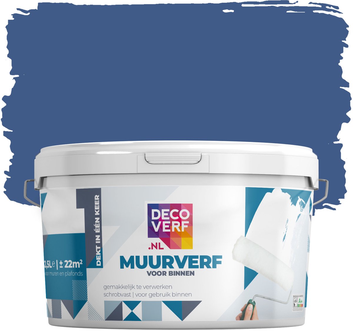 Decoverf muurverf mat koningsblauw, 2.5L