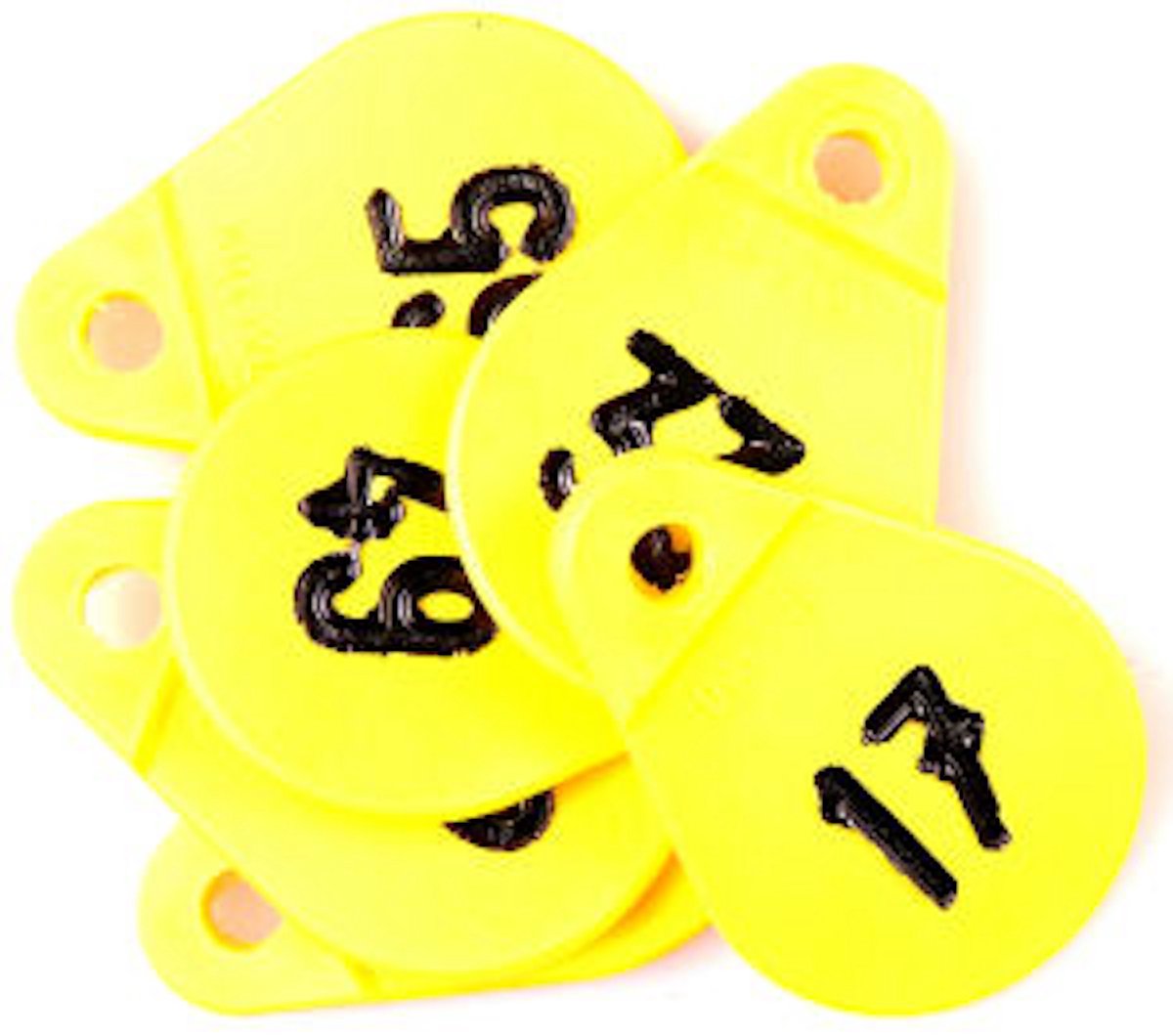 Halsplaatje geel no.26t/m50