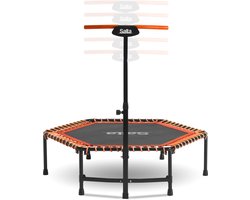 Salta Fitness - 128 cm - Belastbaar tot 110 kg - Fitness / sport trampoline met verstelbaar handvat - Elastieken veren, stevig frame - Mini trampoline volwassenen met handgreep in 5 hoogtes - Oranje