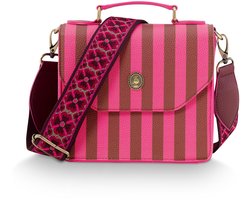 Pip Studio - Frances Crossbody tas dames - Schoudertas - Roze - Gestreept - 19x7x17.5cm