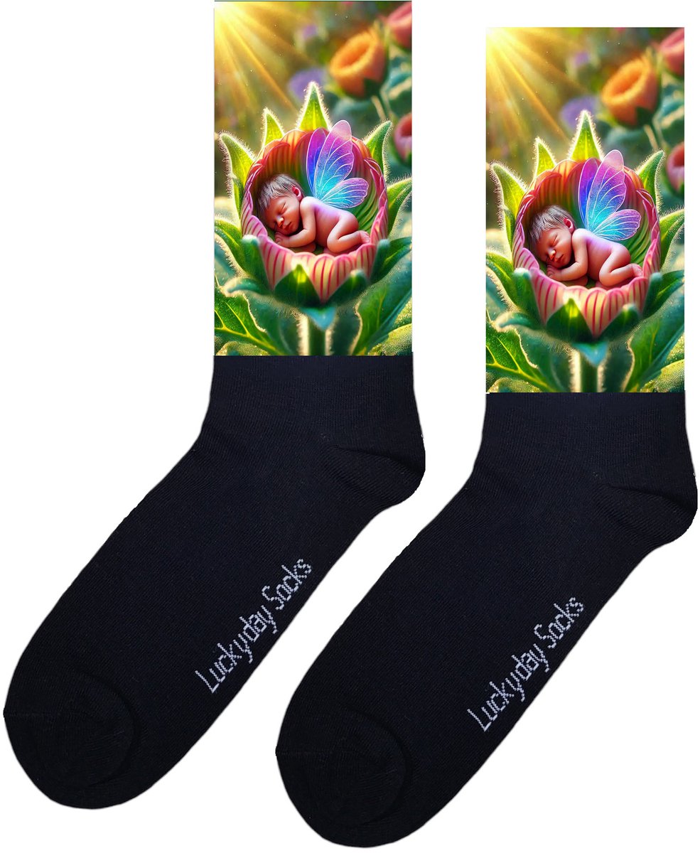 Baby - Opkikker - Grappige sokken - Valentijns cadeau - Verjaardag cadeau - Sinterklaas cadeau - Kunst - Leuke sokken - Vrolijke sokken - Elfje - Natuur - Bloem - Kerstsokken - Vaderdag - Moederdag - Kerstcadeau - Socks maken Happy - Maat 37-44
