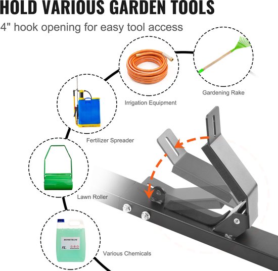 VEVOR Grastrimmerhouder Onkruidvreterframe Verticaal Max. Laadvermogen 30 Kg (3 Sleuven) / 10 Kg (1 Sleuven) Grastrimmer Trimmerstandaard voor uw Tuin- en Landschapsbehoeften — afbeelding 2