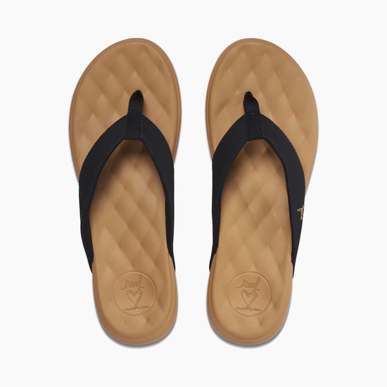 Cushion Harmony Slipper Dames Black/Tan 11