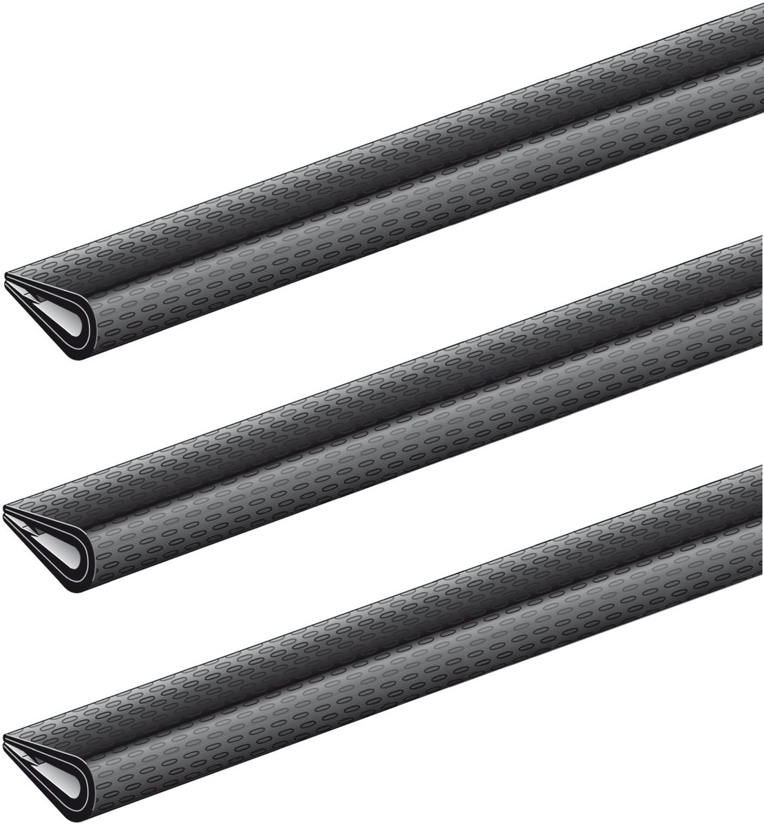 Alberts 858896 randbeschermingsprofiel | zacht pvc, zwart | 1500 x 10 x 7 mm | Set van 3