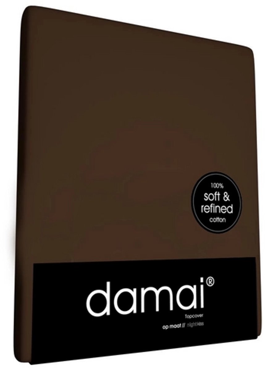 Topper Hoeslaken Damai 12 cm Brownie (Katoen)-90 x 190 cm