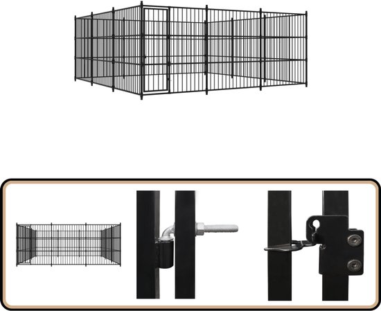 vidaXL Hondenhek inklapbaar 2 panelen 160 cm populierenhout wit