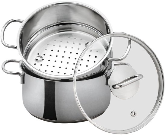 Stoompan, 3-laags roestvrij staal, 28 cm, roestvrijstalen pan
