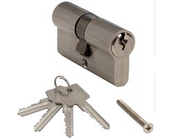 Cilinderslot nikkel 30/30 - incl. 3 sleutels - deurcilinder nikkel