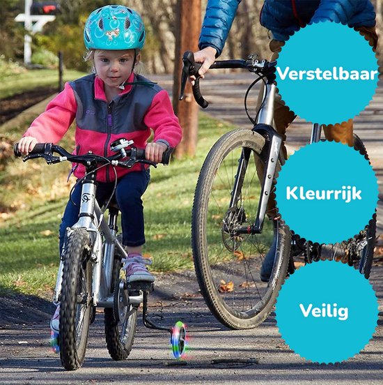 Dutchers.® Zijwieltjes Kinderfiets - Glow in the dark - Trainingswielen - 12, 14, 16, 18, 20 inch - Steunwielen - incl. Gereedschap & Fietsbel van Dutchers® — afbeelding 4