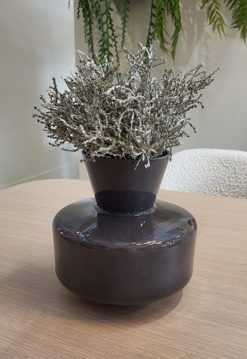 Mix en Match - Vaas - Siervaas - Beau - Cone neck - Grey - Grijs - 21x18 cm